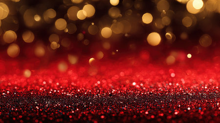 This mesmerizing background features a vibrant blend of sparkling red and golden bokeh effects, perfect for enhancing designs for festive occasions or creative projects.の素材