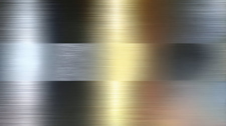 This image features a smooth brushed metal texture with a gradient of colors, perfect for use as a background in various modern design projects.の素材