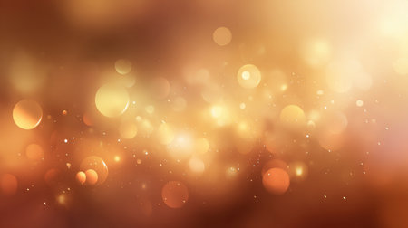 A captivating abstract background featuring a soft warm glow with bokeh effects and artistic light circles that create a dreamy and tranquil atmosphere.の素材