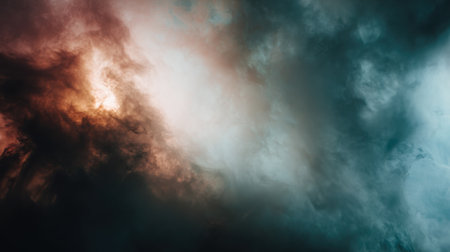 This image features a dramatic cloud formation with rich colors and textures, perfect for artistic backgrounds and creative projects.の素材