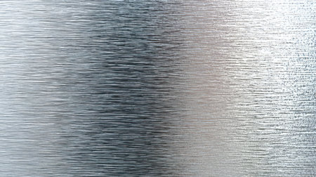 This metallic abstract background features a sleek gradient with a textured silver finish, perfect for use in design projects, advertising, and modern art.の素材