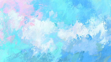 This abstract painting features a soothing blend of pastel blue and pink hues, creating a soft texture perfect for various artistic applications and backgrounds.の素材