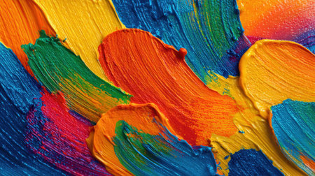 This stunning abstract painting showcases a blend of vibrant colors and dynamic brush strokes, perfect for adding energy and creativity to any space.の素材