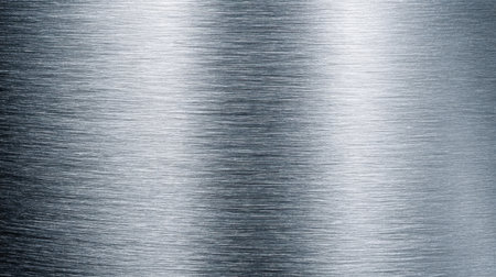 High-quality image of a smooth brushed metal texture, ideal for various design applications, backgrounds, and industrial projects. The reflective surface showcases elegance and modern aesthetics.の素材