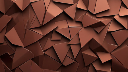 This abstract geometric background features an intricate arrangement of brown triangles and shapes, providing a modern and artistic texture suitable for design projects.の素材
