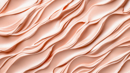 This image showcases a beautifully soft-textured surface with delicate waves of creamy material in warm peach tones, perfect for various design uses.の素材