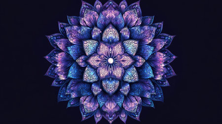 This stunning mandala features vibrant colors and intricate petal designs, creating a mesmerizing visual effect ideal for artistic and spiritual themes.の素材