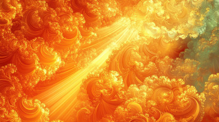 A stunning abstract image featuring swirling patterns in vibrant orange hues, creating a dynamic and energetic visual perfect for artistic projects.の素材