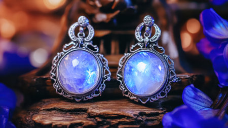Discover the exquisite beauty of these silver earrings featuring luminous moonstone gemstones. Perfect for adding elegance and charm to any outfit.の素材