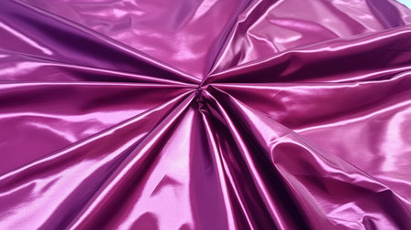 A stunning closeup of shiny magenta satin fabric featuring intricate pleats and a smooth surface, perfect for various design and fashion projects.の素材