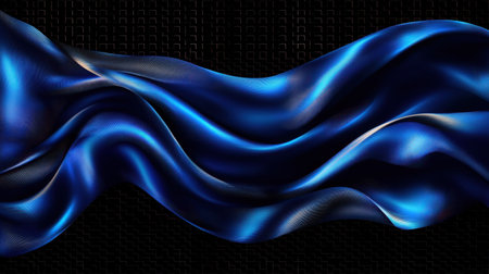 This stunning abstract image features a harmonious blue wave flowing gracefully against a dark background, showcasing smooth curves and fluid textures perfect for creative projects.の素材