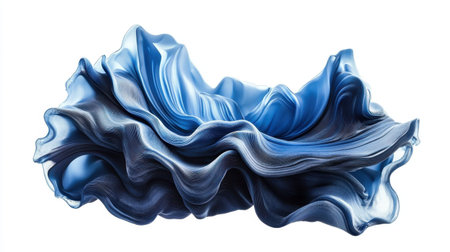 A stunning abstract image featuring flowing blue fabric with smooth waves and elegant curves, ideal for artistic and design projects.の素材