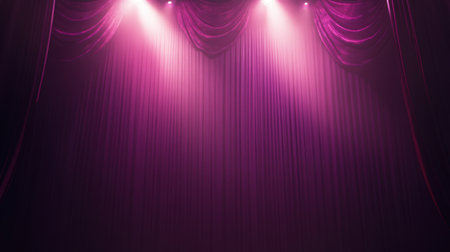 Captivating scene featuring an elegant theater stage adorned with soft pink lighting and luxurious drapes, perfect for dramatic performances and showcases.の素材