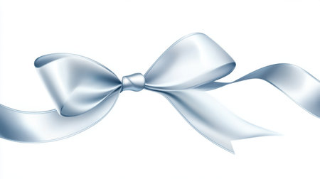 This light blue satin ribbon bow features a smooth, shiny texture, perfect for enhancing gifts, decorations, and special occasions while providing an elegant touch.の素材