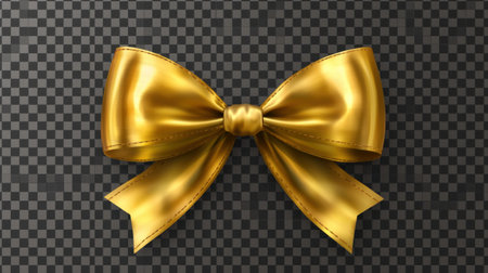 This elegant golden bow features a shiny texture, perfect for gift wrapping and adding a touch of luxury to celebrations. Ideal for various crafts and decorations.の素材