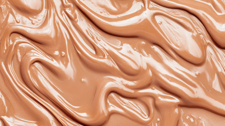 This image showcases a smooth and creamy texture in a warm beige color, ideal for artistic and cosmetic projects. The glossy finish adds depth and elegance.の素材