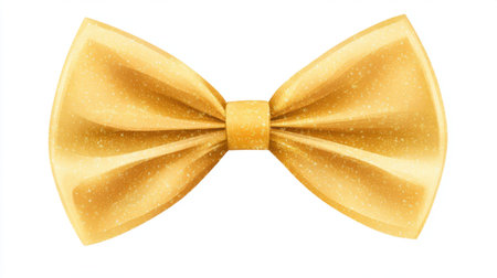 This elegant golden bow knot showcases a shiny texture, ideal for enhancing festive decorations or fashion accessories, adding a touch of glamour and cheer.の素材
