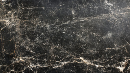 Captivating dark marble surface featuring intricate veins and patterns, perfect for use as a stylish background or to enhance various design projects.の素材
