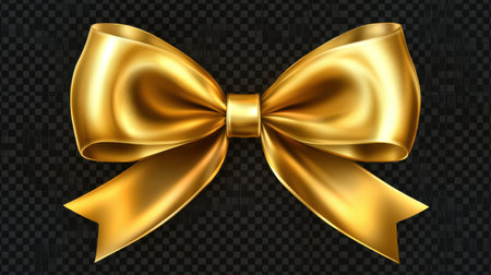 This elegant golden bow design features a shiny finish perfect for enhancing gifts, decorations, and celebrations. Ideal for various occasions.の素材