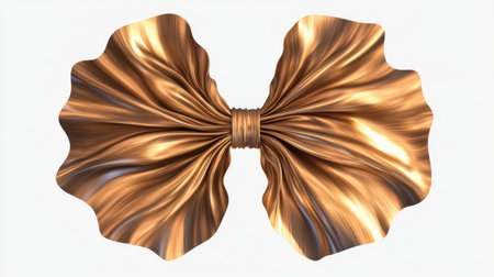 This striking image features an elegant shiny bow with a wavy texture, perfect for adding a touch of luxury and style to various design projects.の素材