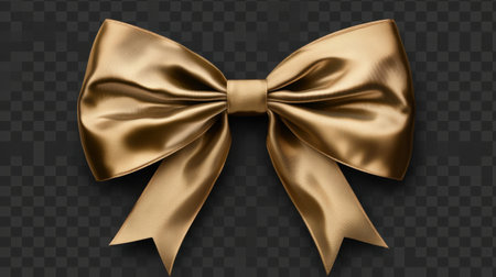 This stunning golden satin bow features a glossy finish, perfect for enhancing gift presentations and adding a touch of elegance to celebrations.の素材