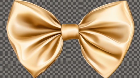 A stunning golden bow featuring a smooth texture and soft shimmer, perfect for adding a touch of elegance to gifts, decorations, and crafts. This versatile piece enhances any design with its luxurious appearance and chic appeal.の素材