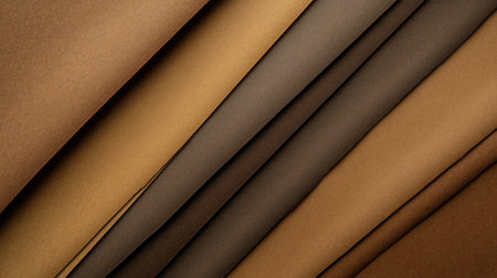 A captivating close-up of layered brown fabrics showcasing various textures and shades for design inspiration in fashion, home dの素材