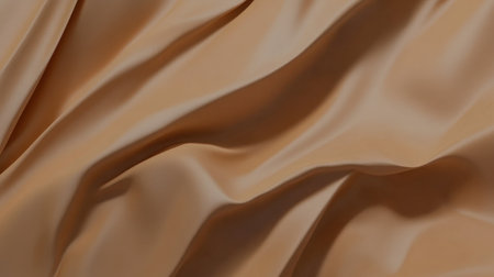 This image features a smooth satin texture characterized by elegant waves and a warm color palette, ideal for backgrounds in fashion or decor projects.の素材
