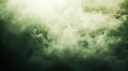 This stunning image showcases ethereal green fog swirling gracefully, creating a mystical and serene atmosphere. Perfect for artistic backgrounds.の素材