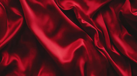 Capture the essence of luxury with this deep red silk fabric, showcasing elegant folds and a smooth texture ideal for various creative projects.の素材