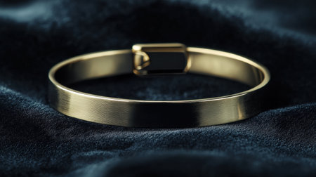 Stunning gold bracelet elegantly positioned on soft fabric creates a luxurious feel. Perfect for fashion enthusiasts looking to enhance their accessories collection.の素材