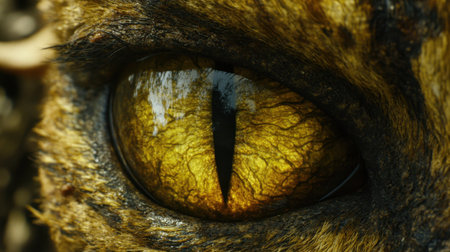 This stunning close-up of an animal eye highlights intricate textures and vibrant colors, showcasing the beauty of nature's design and wildlife.の素材