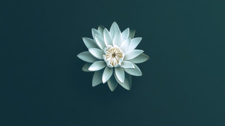 A stunning close-up of a serene aquatic flower floating elegantly on a calm water surface, showcasing delicate petals in a tranquil setting.の素材