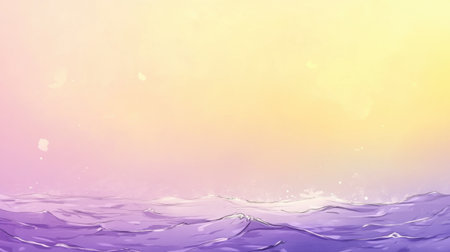 This artwork captures the tranquil beauty of ocean waves at sunset, showcasing gentle pastel colors in the sky. Perfect for conveying serenity and relaxation.の素材