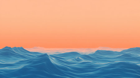 Beautiful ocean waves gently rolling under a stunning sunset sky filled with vibrant colors, creating a peaceful and serene landscape perfect for relaxation.の素材