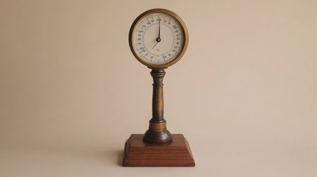 This elegant vintage wooden barometer showcases a classic analog dial, perfect for home decor and collectors. Its craftsmanship enhances any interior space.の素材