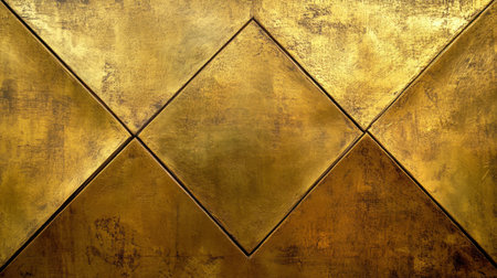A captivating image of shimmering gold textured wall panels featuring geometric patterns, perfect for elegant interior design projects and artistic inspiration.の素材