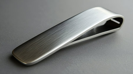 This sleek stainless steel money clip offers a modern design with a minimalist aesthetic. Perfect for organizing cash and cards, it combines style and function.の素材