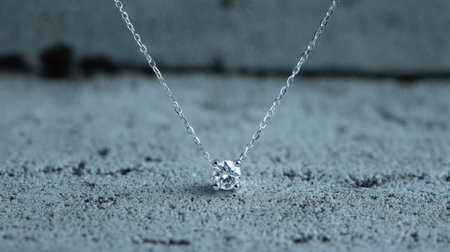 This elegant silver necklace features a single diamond pendant, radiating sophistication and charm. Perfect for a classy evening or everyday wear.の素材