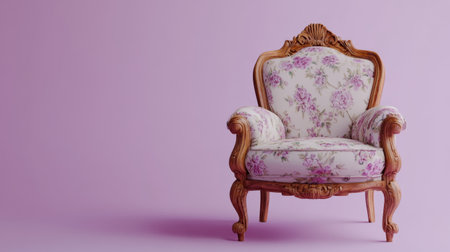 This beautiful vintage armchair features a striking floral upholstery with intricate wooden details, perfect for enhancing any living space with elegance.の素材