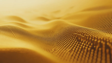 This captivating image features golden abstract waves with soft curves, highlighting texture and elegance. The warm tones and fluid motion create a dreamy atmosphere.の素材