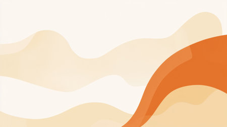 This image presents a soft abstract background featuring flowing curves in warm shades of orange and cream, perfect for artistic designs.の素材