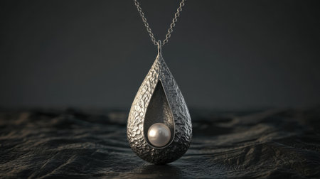 This stunning silver pendant features an intricate design with a beautiful pearl centerpiece, perfect for adding elegance to any outfit or as a unique gift.の素材
