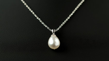 This captivating silver necklace features a stunning pearl pendant, perfect for adding elegance to any outfit. Ideal for gifts or special occasions.の素材