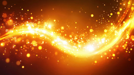 This vibrant golden wave with sparkles creates an enchanting effect, perfect for various creative design projects and festive celebrations.の素材