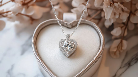 This stunning heart-shaped diamond pendant necklace embodies elegance and luxury, perfect for gifting on special occasions or enhancing personal style.の素材