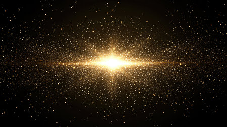 A breathtaking depiction of a cosmic explosion with vibrant light at the center, surrounded by sparkling stars, revealing the vast wonders of deep space.の素材