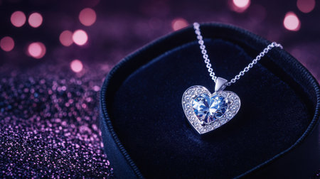 This stunning heart-shaped pendant necklace features a brilliant gemstone surrounded by intricate detailing, perfect for gifts and special occasions.の素材