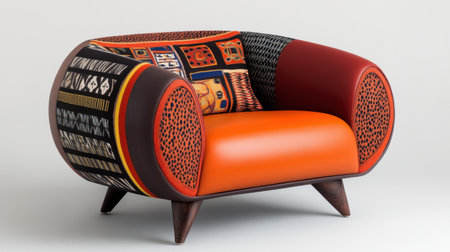 This vibrant and artistic sofa features unique patterns and colors that enhance contemporary interiors. Ideal for adding a stylish touch to living spaces.の素材