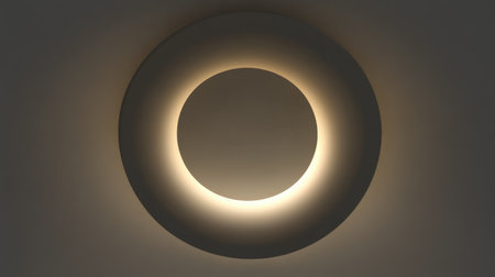 This elegant minimalist round light fixture offers a soft and inviting glow, enhancing modern interior spaces with its stylish and simple design.の素材